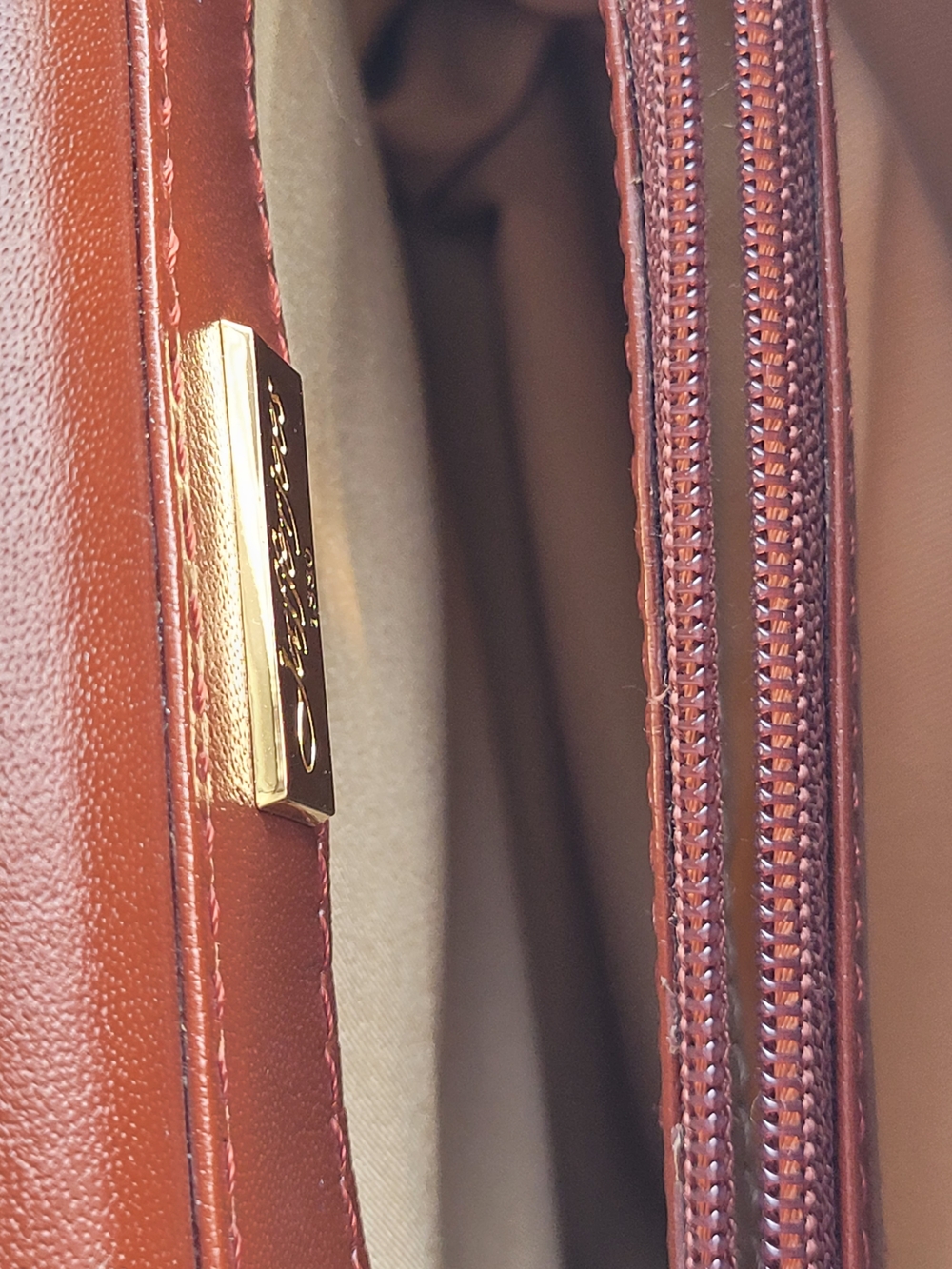 🍂 Jafferjees Vintage Brown Leather Top-Handle Handbag - EUC - Picture 7 of 16